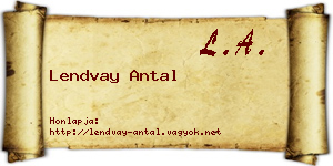 Lendvay Antal névjegykártya